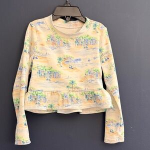 Janie and Jack Girls 2-Piece Rash Guard Swimsuit Set Size 3 Beach Print